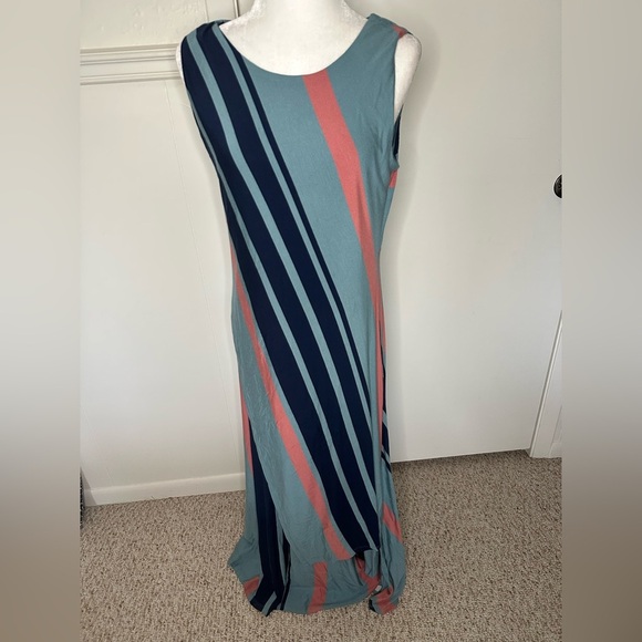 Soft Surroundings Blue and Pink One Shoulder Maxi size Petite Medium - Picture 2 of 10